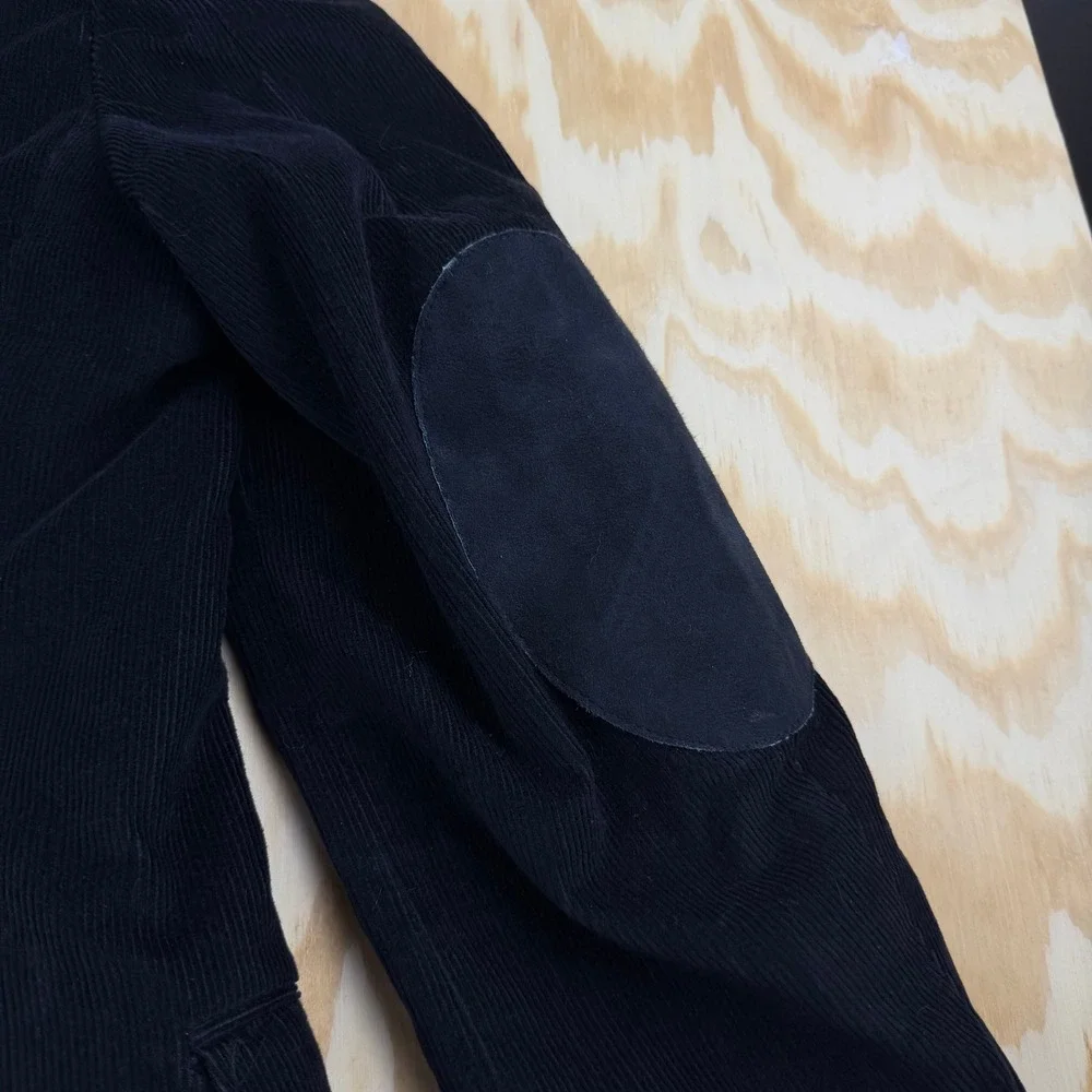 Western Classics Gary Garrett Men Black Corduroy Blazer Western Yoke Elbow Patch